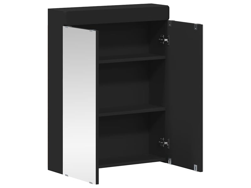  Amoire de salle de bain avec miroir, cabinet de salle de bain tulum noir cf64963  - Conforama E