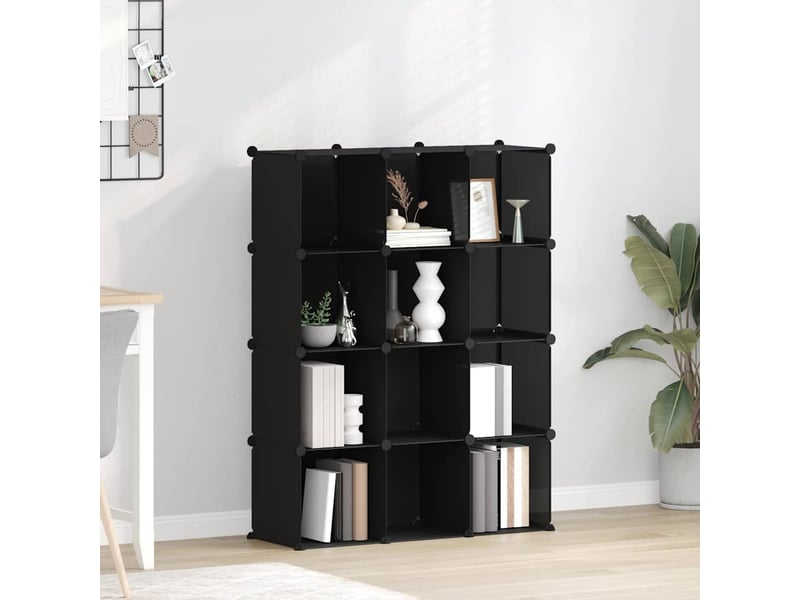  Cubes de rangement 12 pcs noir pp  - Conforama B