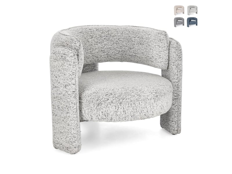  Fauteuil design moderne en tissu bizzotto aisha - gris clair  - Conforama A