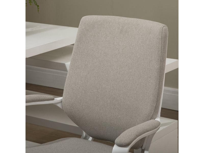  Chaise de bureau valeniel ergonomique bascule réglable beige blanc  - Conforama D