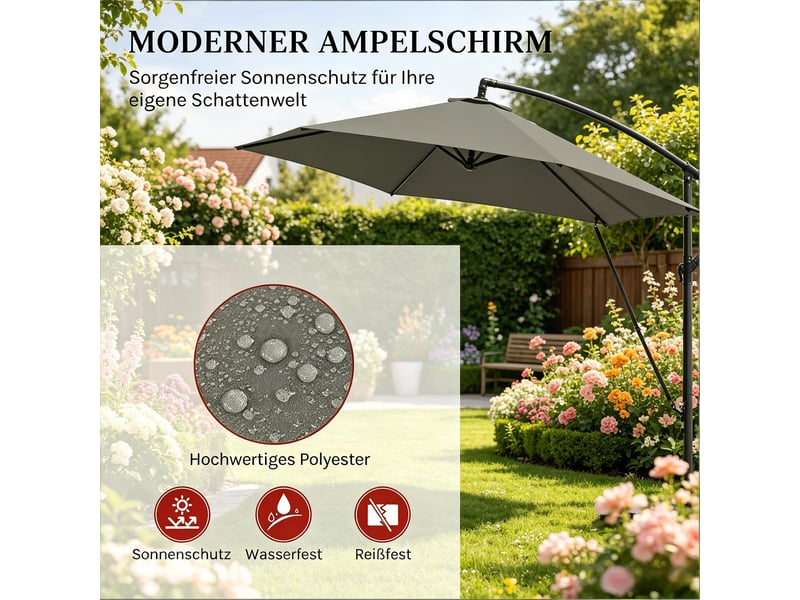  Parasol de jardin pliable, coloris au choix, piscine, extérieur, flexible  - Conforama E