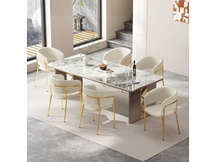 Lot de 6 chaises de salle à manger,avec pieds réglables,velours côtelé,beige