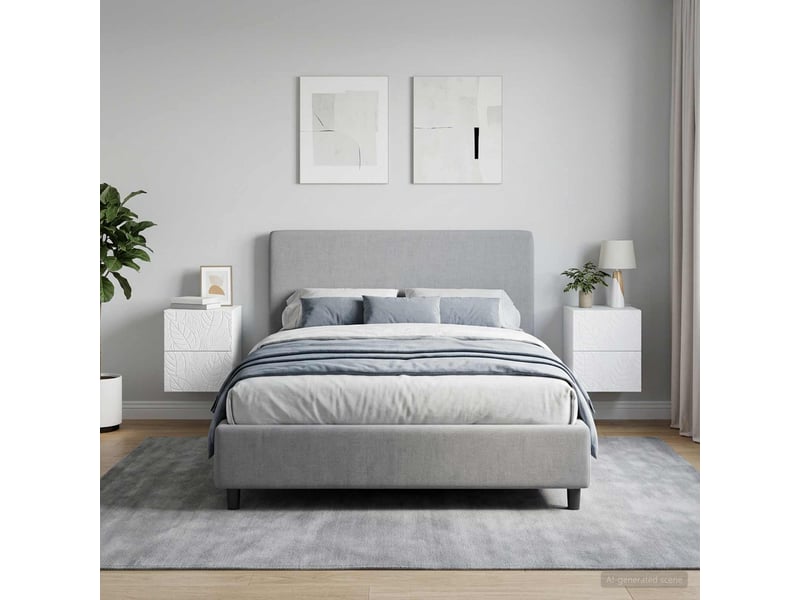  Vidaxl table de nuit murale blanche 2 pièces meuble rangement 34,5x33x40cm salon chambre bureau  - Conforama B