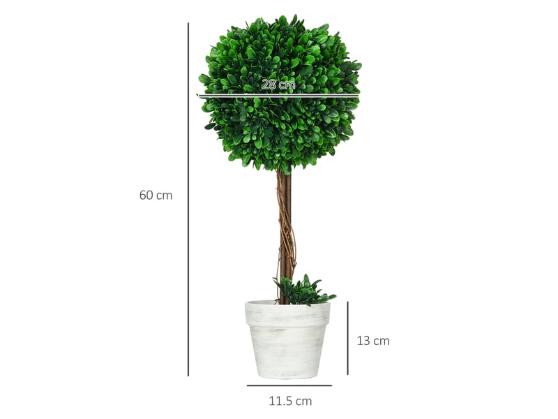  Lot de 2 buis artificiels pour intérieur et extérieur avec pot, ø28x60cm  - Conforama E
