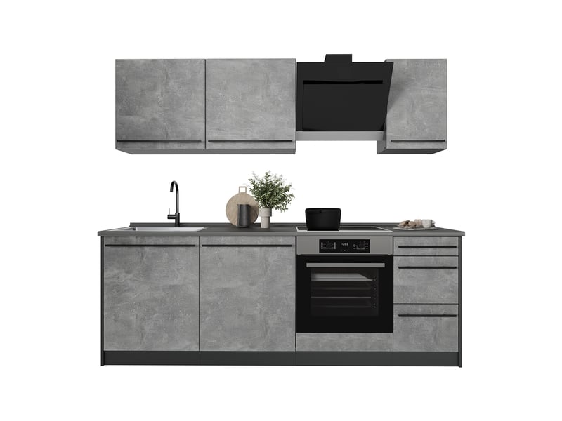  Vicco cuisine, bétonanthracite, 220cm sans plan de travail  - Conforama E