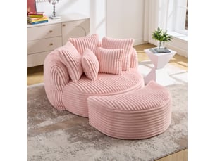 Fauteuil fixe <strong>WISHDOR</strong> Velours côtelé rose