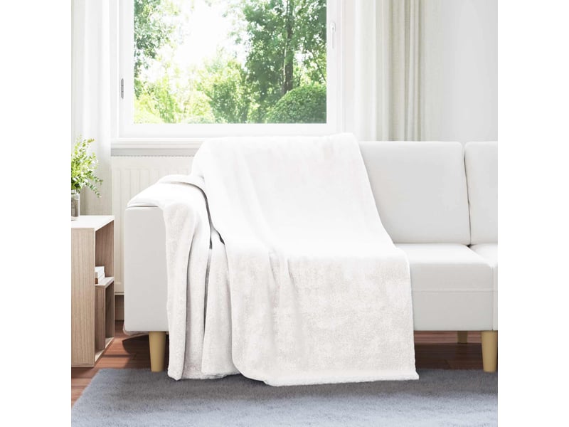 Plaid canapé blanc 150x200 cm 1.64 kg polaire - Conforama B
