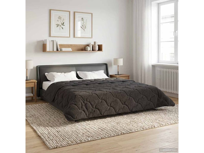  Duvet d'hiver - couette 220 x 240 cm hiver - couette anthracite respirant  - Conforama D
