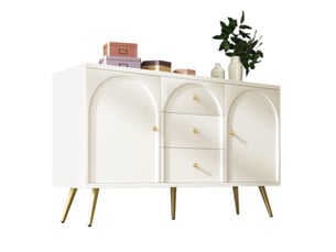 Buffet 2 porte(s) 3 tiroir(s) - 140 cm coloris blanc