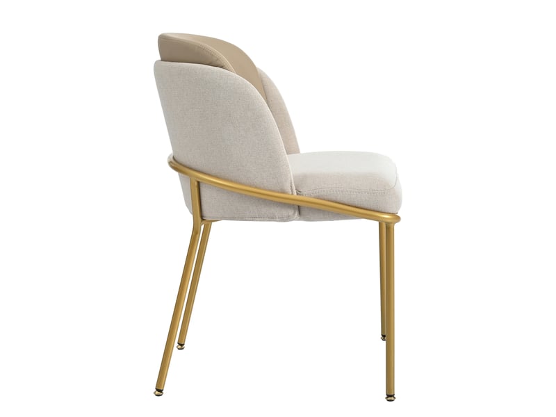  Lot de 6 chaises en tissu et métal coloris kaki+gris chaise marron - Conforama D