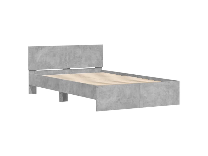  Lit double- lit adulte -  cadre de lit sans matelas gris béton 120x190 cm  - Conforama C