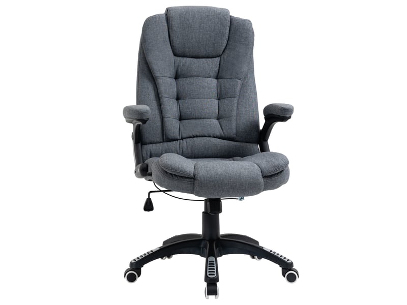  Chaise de bureau ergonomique grise réglable en hauteur, siège pivotant à roulettes 65x72x110-120 cm  - Conforama B