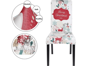 Housses de chaise élastiques amovibles en deux parties, à motif de noël, convenant aux mariages, hôtels, restaurants et chaises décorées pour noël, multicolore