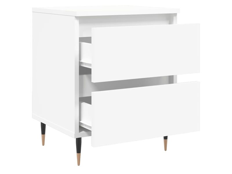  Table de chevet - cabinet de chevet - table de nuit blanc 40x35x50 cm bois d’ingénierie  - Conforama E