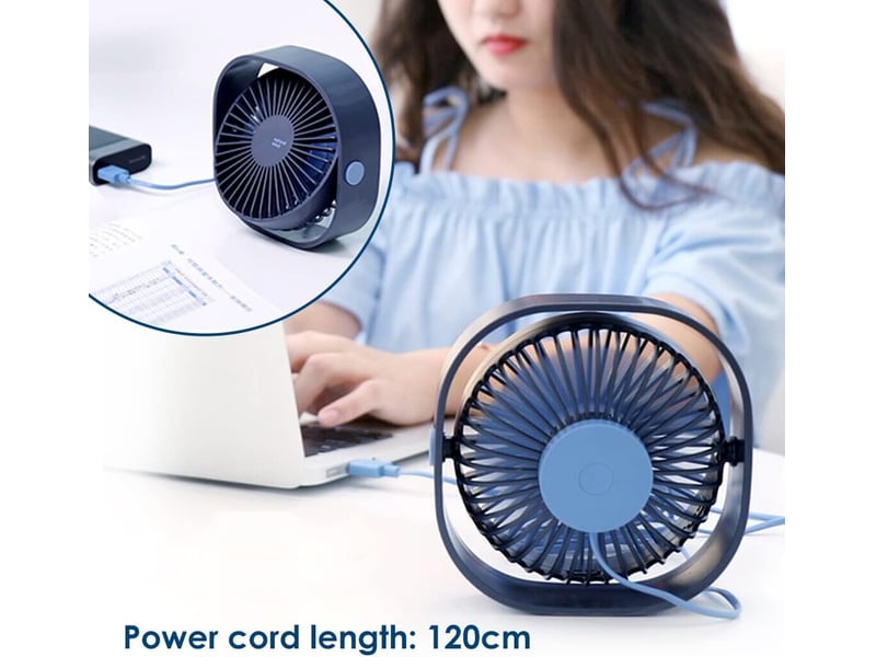 Mini ventilateur portable silencieux ureau 3 vitesses réglable alimenté - Conforama D