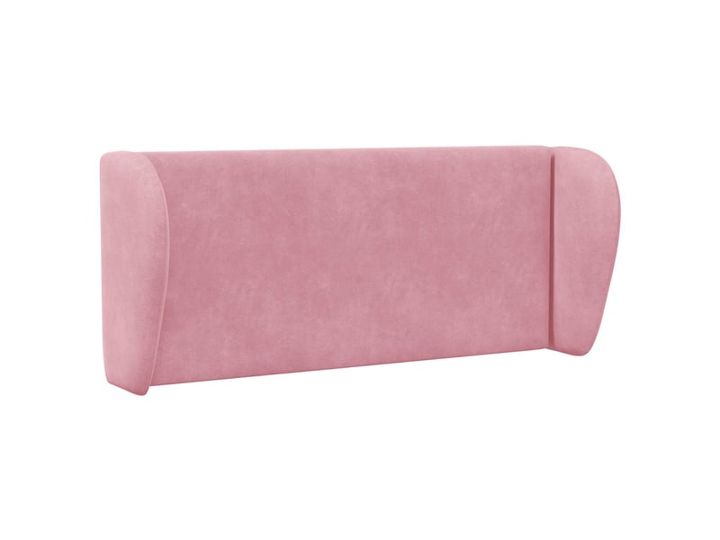 Oreille de tête de lit | coussin de tête de lit rose 40 x 23 x 6 cm velours - Conforama D