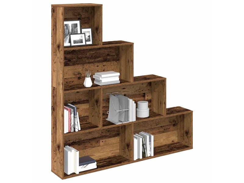  Bibliothèque, meuble de rangement salon vieux bois 157x24x160 cm bois d'ingénierie  - Conforama B