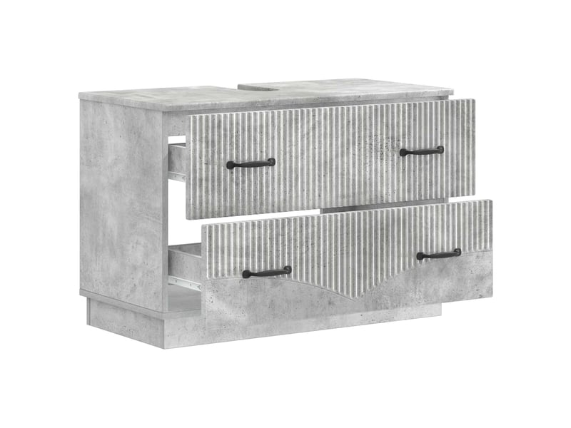  Meuble sous lavabo de salle de bain hoorn gris béton cf64913  - Conforama C
