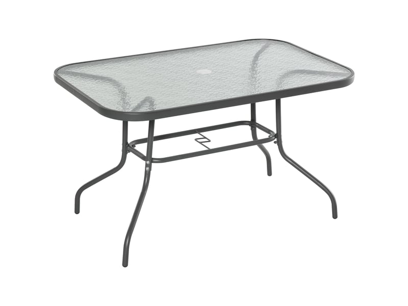 Table de jardin rectangulaire métal gris 120x80x70cm - Conforama A