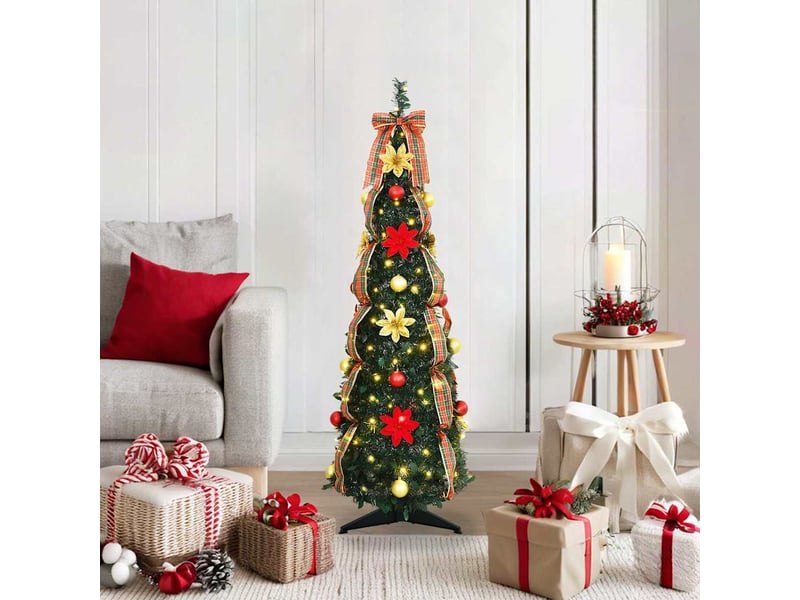 Sapin de noël artificiel, arbre de noël avec 50 led vert 125 cm pvc - Conforama B