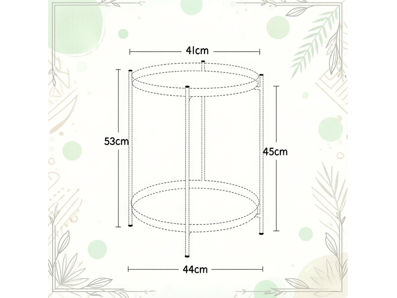  Table d'appoint 44x44x53 cm à deux plateaux amovibles métal gris clair  - Conforama C