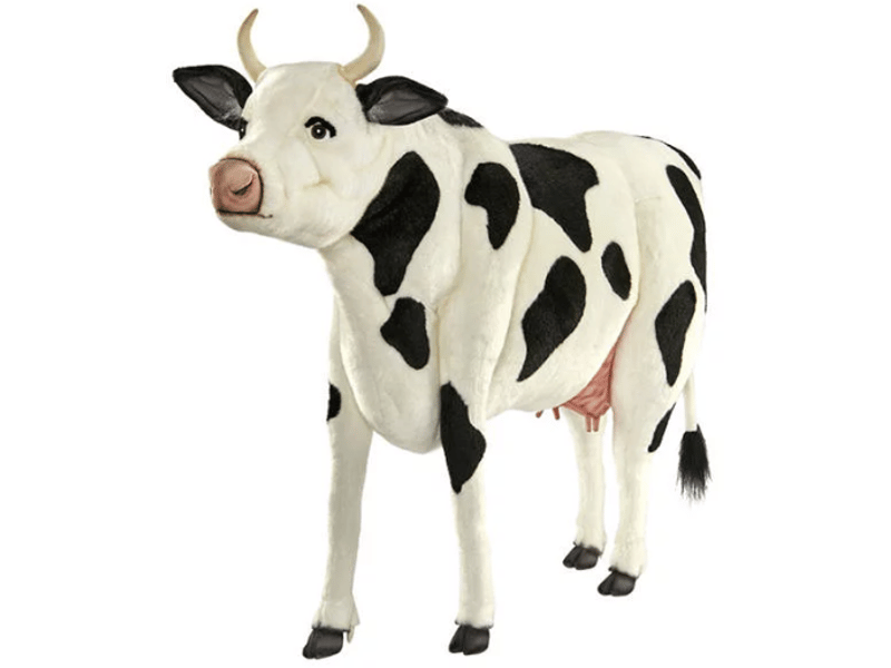  Hansa peluche geante vache noire et blanche 92cmh 122cml 6018 - Conforama A