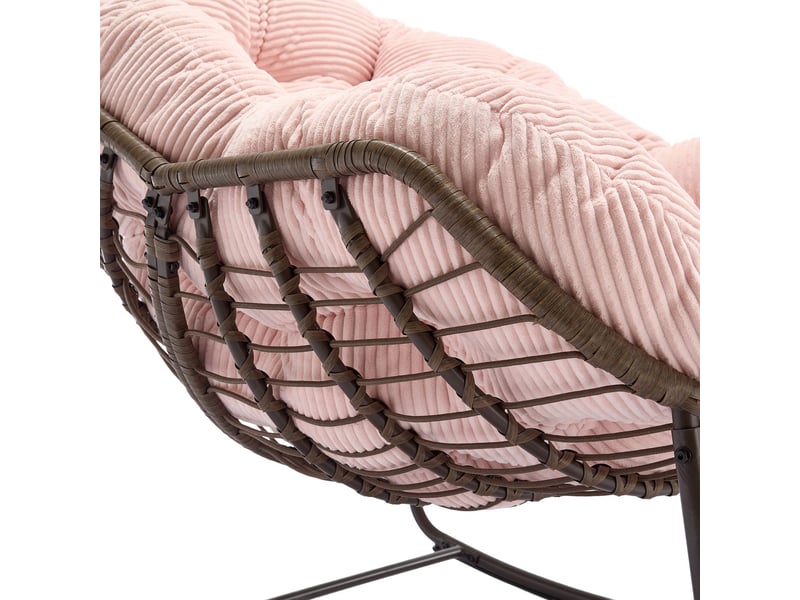  Fauteuil de jardin rotin d’extérieur assise rembourrée dossier intégré fauteuil balancelle  - Conforama C