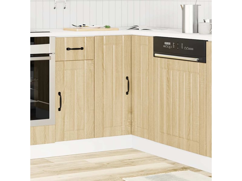  Armoire d'angle de cuisine lucca chêne sonoma bois d'ingénierie  - Conforama C