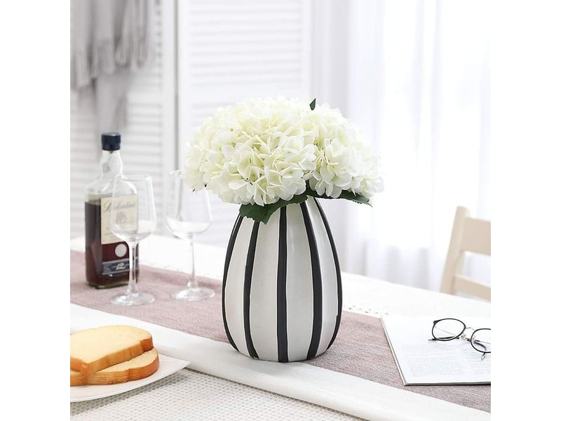  Fleur d'hydrangea artificielle de, 5 pcs simples longues soie tige 6,3 pouces tête hortensia bouquets pour le mariage, la maison, hôtel, décoration de fête, arrangement floral(blanc)  - Conforama C