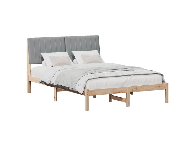  Lit double- lit adulte -  cadre de lit avec tête de lit marron 135 x 190 cm pin massif  - Conforama B
