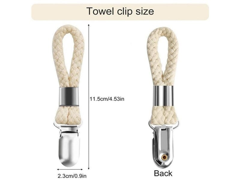11.5x2.3cm 4 pieces pince serviette accroche torchon crochet porte serviette salle bain clips placards - Conforama B