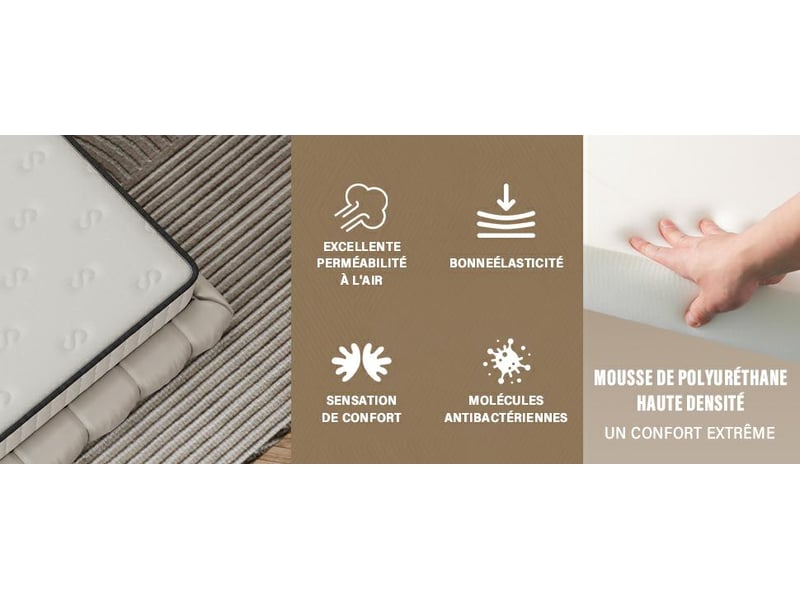  Matelas en mousse à mémoire de forme 180x200 cm, 16 cm  - Conforama D