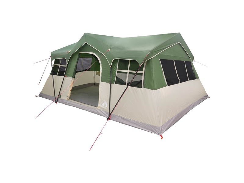 Tente de camping, tente familiale vert 10 personnes polyester et acier - Conforama A