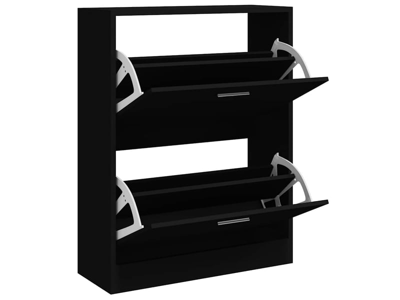  Meuble à chaussure, armoire à chaussures noir 63x24x81 cm bois d'ingénierie  - Conforama C