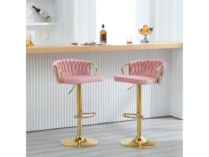 tabouret de bar assise réglable en hauteur  WOLTU  - rose hauteur d'assise 71.5 cm vendu Par paire