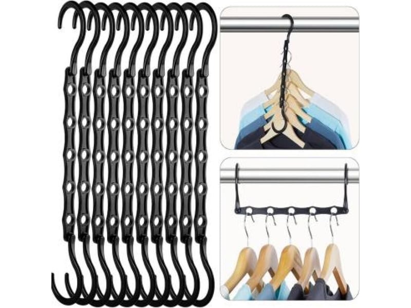 Cintre multifonctionnel en plastique, cintre pliable rotatif, crochet de connexion de rangement, noir XLH-QYH-003928MF - Conforama A
