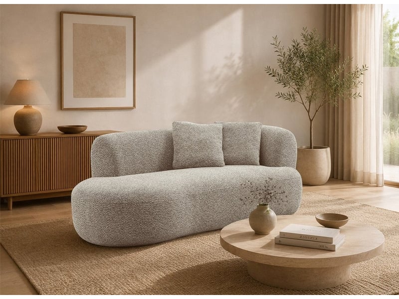 Canapé méridienne en velours texturé taupe uriel - angle gauche S409-M3-TAU - Conforama B