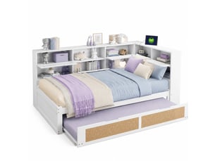 Lit gigogne 90x200 cm VIVRYN coloris blanc
