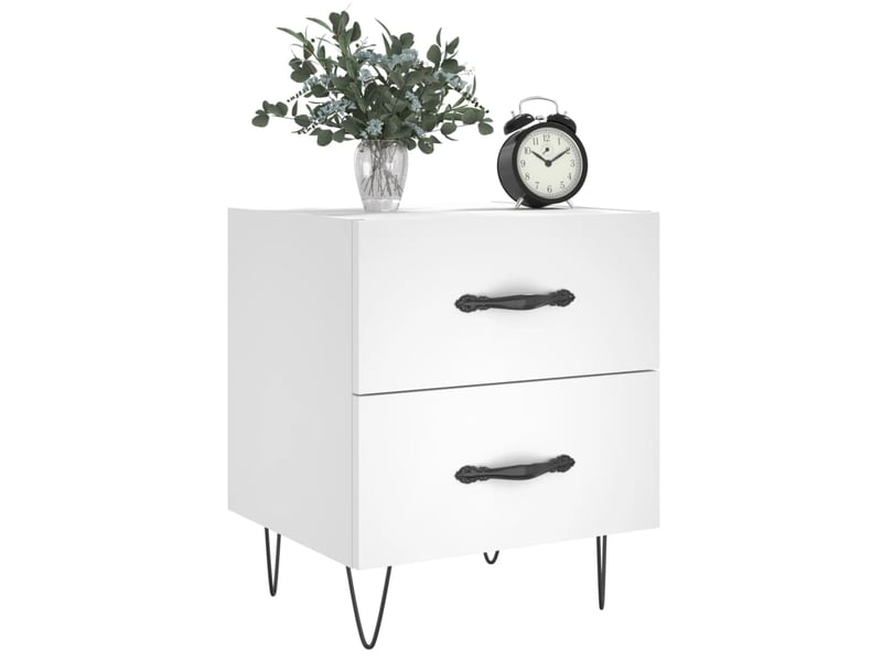  Lot de 2 tables de chevet - cabinet de chevet - table de nuit blanc 40x35x47,5 cm bois d’ingénierie  - Conforama C