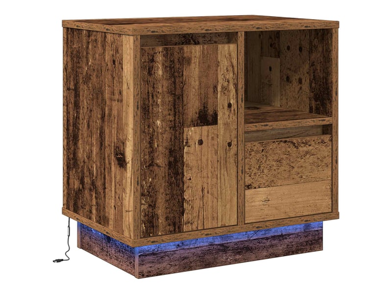 Table de chevet - cabinet de chevet - table de nuit bois ancien 50 x 34,5 x 50 cm. - Conforama A