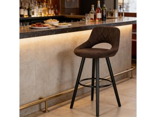 tabouret de bar <strong>STILVORA</strong> - marron hauteur d'assise 70 cm vendu A l'unité