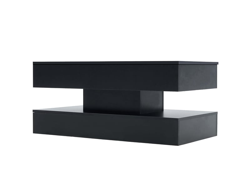  Table basse avec led noir 100 x 50 cm en aggloméré  - Conforama W