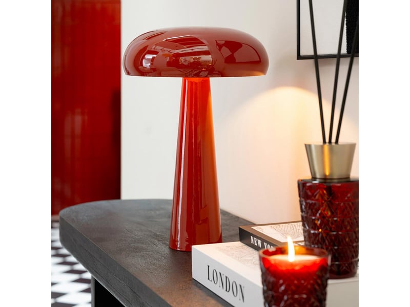  Lampe à poser en métal mirko 43cm rouge  - Conforama D