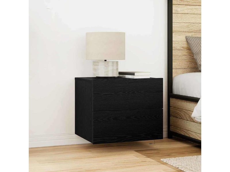 Table de chevet avec tiroir 2 pièces chêne noir 50 x 39 x 41 cm - Conforama B