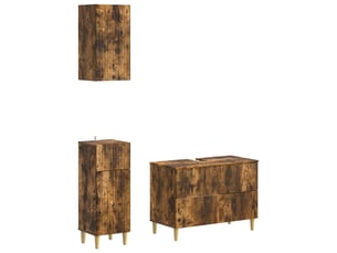 Ensemble de meuble de salle de bain 3 pièces arnhem chêne fumé cf63318