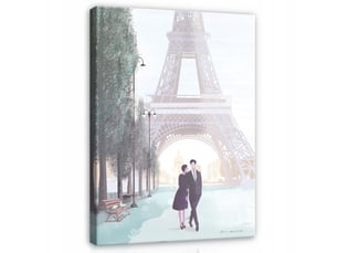 Tableau décoration murale impression sur toile paris ville rose - 80x120 cm - tableau décoration murale chambre et salon