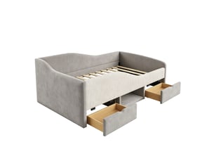Lit avec rangement 90x190 cm <strong></strong>  <strong></strong> coloris gris