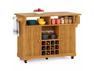 Desserte cuisine sur roulettes, plateau rabattable, rangement, marron foncé