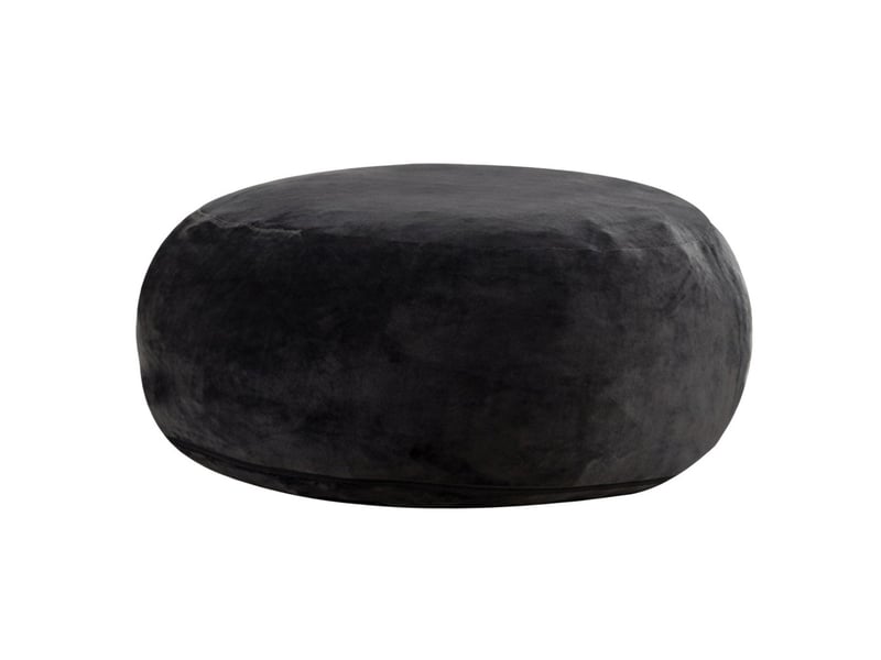  Pouf repose-pieds noir compressible, dimensions 150x150x60cm, se rétablit en 3 à 7 jours après déballage, entretien simple  - Conforama A