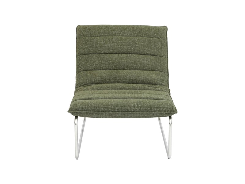  Fauteuil relax tissu chenille armature chromée vert - silver  - Conforama B